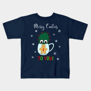 Merry Cactus To You - Small Cactus With Red Spikes In Christmas Mug Kids T-Shirt